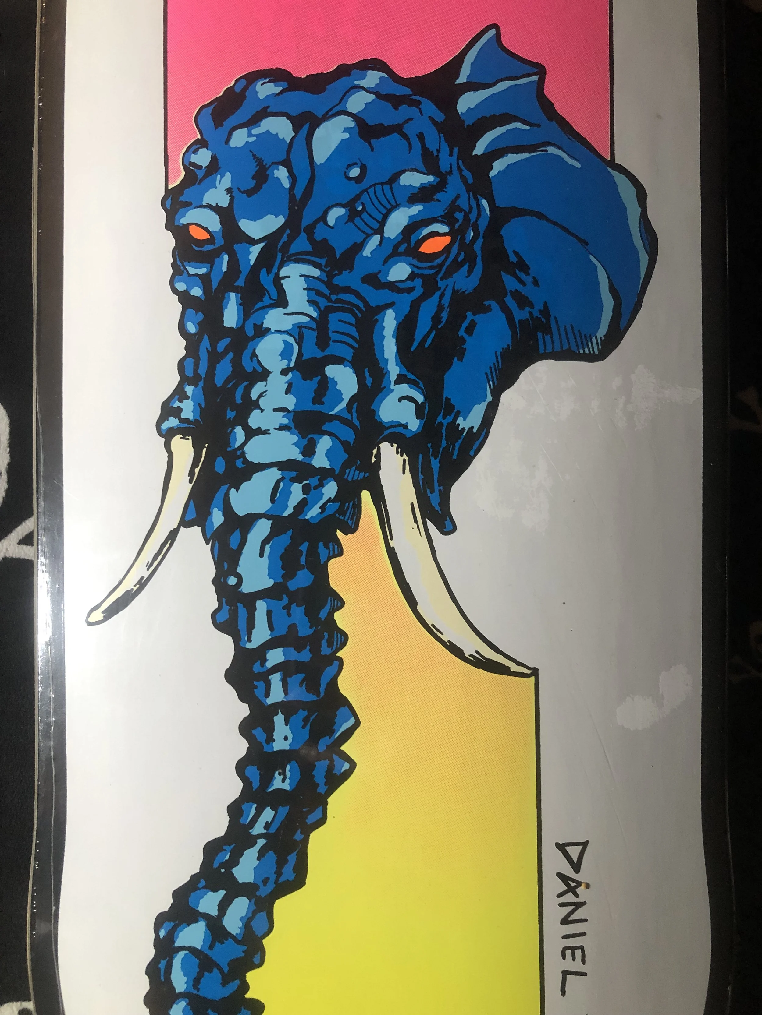 WELCOME~ DANIEL VARGAS TUSK ON EFFIGY SKATEBOARD DECK — DEATHGEAR